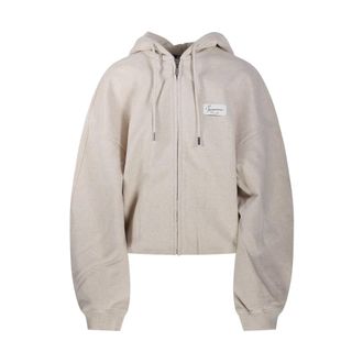 Jacquemus Le Hoodie Montaigne Sweatshirt - Dames - Sweatshirts & Hoodies - Beige - Maat: S Katoen