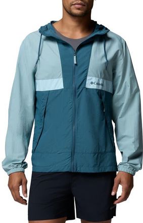 Columbia Spire Valley Water Repellent Windbreaker in Crushed Blue/Everblue/Marine at Nordstrom, Size Xx-Large