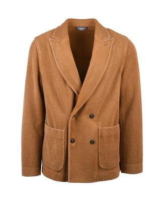 Circolo 1901 Double-Breasted Blazer In Warm Caramel Wool Blend