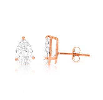 Vir Jewels 2 cttw Pear Lab Grown Diamond Stud Earrings in 14K Gold With Push Backs For Women