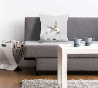 Queence Dekokissen »Mäxchen« mit einem Hasen mit Krone