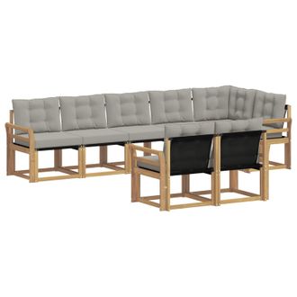vidaXL Conjunto De Sof&aacute;s De Exterior 8 Pcs Blanco Y Gris Claro Vidaxl