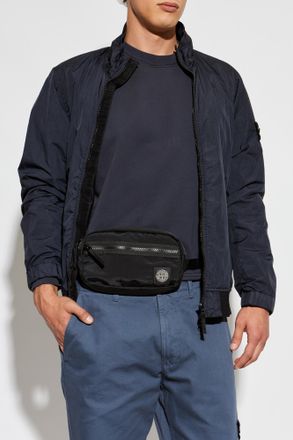 Stone Island Belt Bag With Logo, Mens, Black