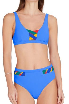 Valimare Martinique High Waist Bikini Bottom in Blue at Nordstrom, Size X-Large It