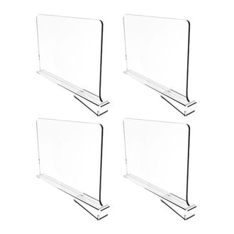 OEM Separadores De Estante - Acr&iacute;lico Transparente - 30 X 20 Cm - Para Armario Y Cocina - 4 Unidades