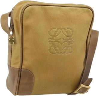 Loewe Pre-owned Shoulder Bag - Dames - Vintage Schoudertas - Beige - ONE Size - Leer - Vintage