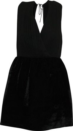 Alice & Olivia Alice + Olivia Open Back-Tie Dress in Black Silk