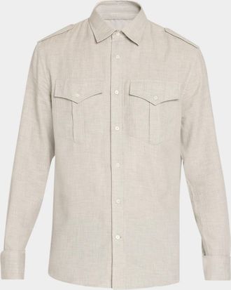 Brunello Cucinelli Men & apos;s Cashmere Utility Shirt