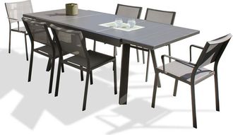 DCB Garden Stockholm - Conjunto De Comedor De Jard&iacute;n 6 Plazas De Aluminio Dcb Garden