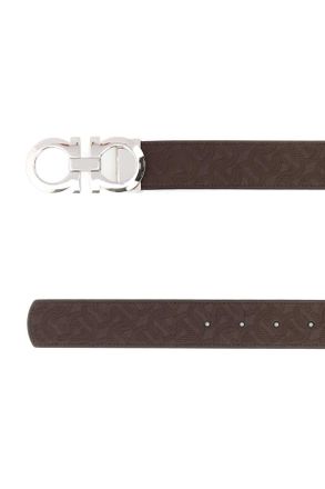 Ferragamo Double Gancini Belt - Brown