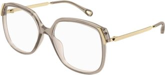 Chlo&eacute; Oversized Vierkant Optisch Montuur - unisex - Brillen - Grijs - 56 MM - Accessoires