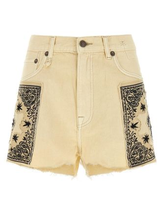 R13 Beige Cotton Bermuda Womens Shorts