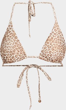 Ramy Brook Nikoleta Leopard Triangle Bikini Top