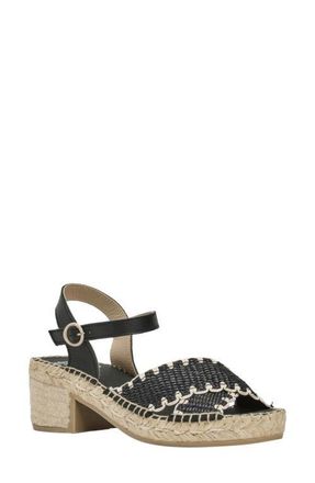 Andr&eacute; Assous Calista Espadrille Ankle Strap Platform Sandal in Black at Nordstrom, Size 10