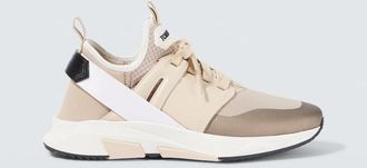 Tom Ford Jago leather-trimmed sneakers