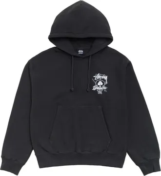 St&uuml;ssy Fresh Foils Hoodie Garment Dyed Faded Black 925216-FBLA