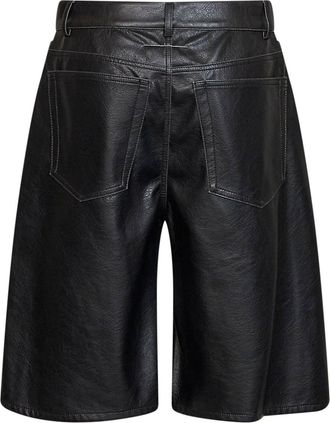 Maison Margiela Womens Bermuda Shorts Faux Leather Black Polyester