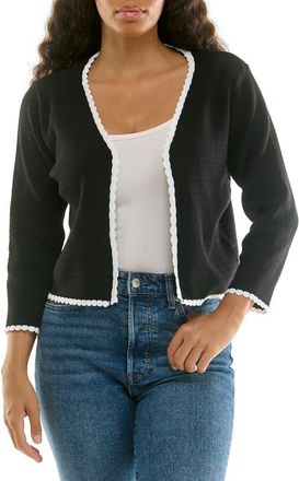 Nina Leonard Scalloped Bolero in Black/White at Nordstrom Rack, Size X-Large
