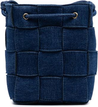 Bottega Veneta Pre-owned Bottega Veneta Small Denim Maxi Intrecciato Cassette Bucket Bag Ladies XLXC3K3CK5FB6EIP