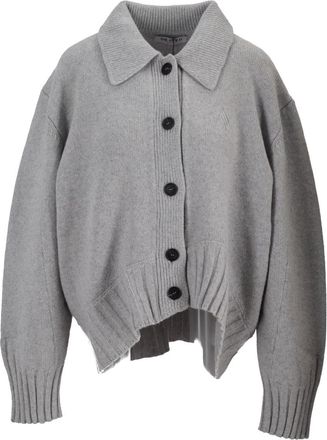 The Attico Light Grey Wool Cardigan