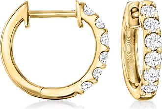Ross-Simons Lab-Grown Diamond Hoop Earrings in 18kt Gold Over Sterling