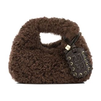 Ganni Mini Hobo Tas - Dames - Tassen - Bruin - Maat: ONE Size Zijde