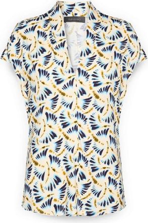 Elena Miro T-shirt met print en V-hals - Dames - Blouses - Veelkleurig - S - Overhemden