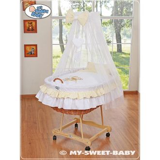 OEM Mois&eacute;s Con Dosel - Osito De Peluche Con Lazo, Blanco