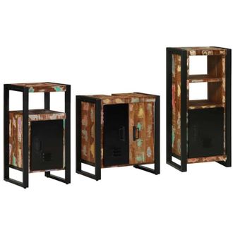 vidaXL Juego De Muebles De Ba&ntilde;o 3 Pcs Madera S&oacute;lida Recuperada Vidaxl