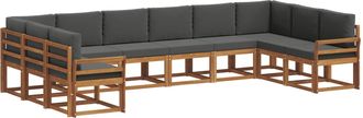 vidaXL Conjunto De Sof&aacute;s De Exterior 10 Uds. Natural Y Antracita Vidaxl