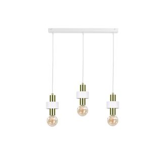 Netlighting Unica Bar Pendant Ceiling Light White Gold 60cm 3x E27