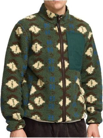 Revolution Printed Pocket Teddy Fleecejacke für Herren | oliv