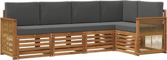 vidaXL Conjunto De Sof&aacute;s De Exterior 4 Uds. Natural Y Antracita Vidaxl