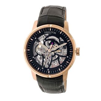 Heritor Ryder Automatic Black Skeleton Dial Mens Watch HR4606