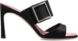 Roger Vivier Trompette Heeled Mules - Dames - Muiltjes - Zwart - 41 EU - Leer - Schoenen