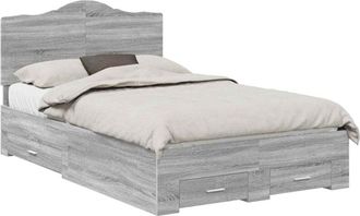 vidaXL Estructura De Cama Con Cabecera Gris Sonoma 120 X 200 Cm Vidaxl