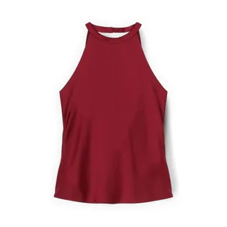 Motivi Tops, Dames, Rood, 2Xl, Satijn, Sleeveless Tops