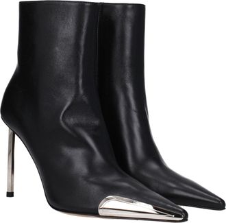 Off-white Womens Black Leather Ankle Boots