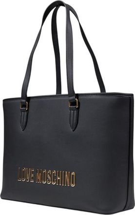 Love Moschino Womens Logo-Embossed Polyurethane Tote Black
