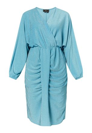 Faina Avondjurk met glanzend garen Dames aqua