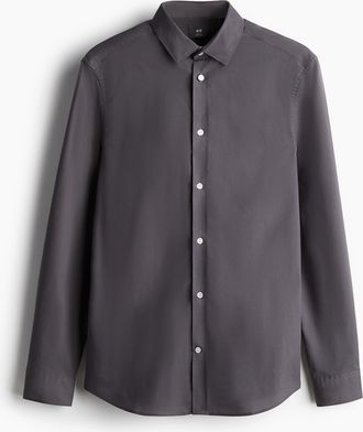 H&M Easy-Iron-Hemd in Slim Fit - Grau
