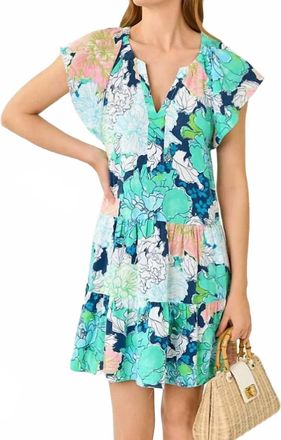 Lilly Pulitzer Norella Linen Dress In Starlight Navy Tennessees Hibiscus Selected