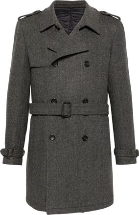 Reveres 1949 herringbone coat - men - Virgin Wool/Polyamide/Polyamide - 56 - Grey