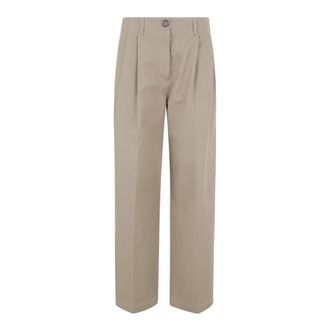 Toteme Wide Trousers, female, Yellow, Size: M Relaxed Twill Trousers