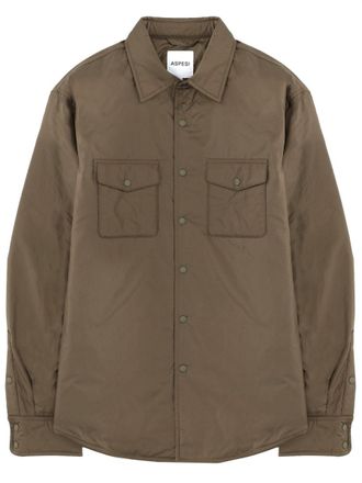 Aspesi Brown Polyamide Padded Casual Shirt