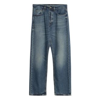 Marcelo Burlon Wide Jeans, male, Blue, Size: W28 Slim Fit Jeans