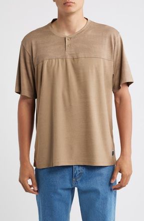 Brixton Journey Tiger Camo Short Sleeve Henley in Desert Tiger Camo at Nordstrom, Size Xx-Large
