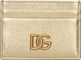 Dolce & Gabbana Damens Dokumentenhalter aus goldenem Leder