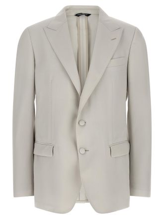 Dolce & Gabbana Gray Virgin Wool Mens Blazer