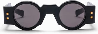 Balmain Beperkte Oplage Zwarte Ronde Zonnebril - Dames - Zonnebrillen - Zwart - ONE Size - Accessoires